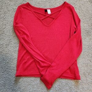 Red long sleeve top